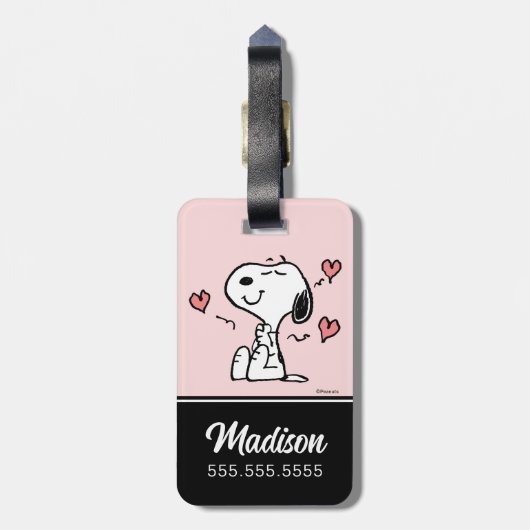 pinda's | Snoopy Hearts Bagagelabel (Achterkant verticaal)