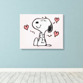 pinda's | Snoopy Hearts Canvas Afdruk (Insitu (Houten vloer))