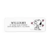 pinda's | Snoopy Hearts Etiket (Voorkant)
