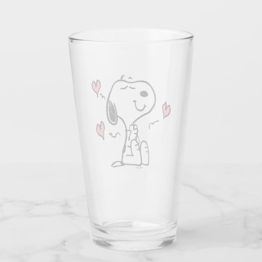 pinda's | Snoopy Hearts Glas (Achterkant)