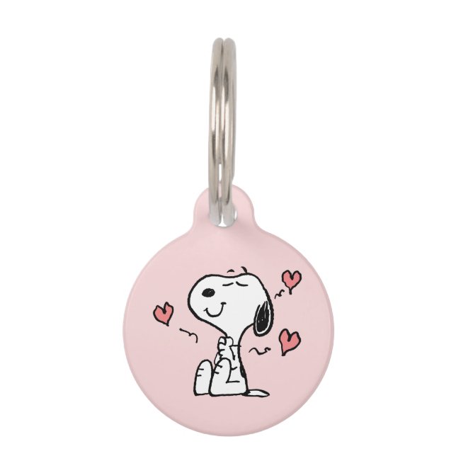 pinda's | Snoopy Hearts Huisdierpenning (Voorkant)