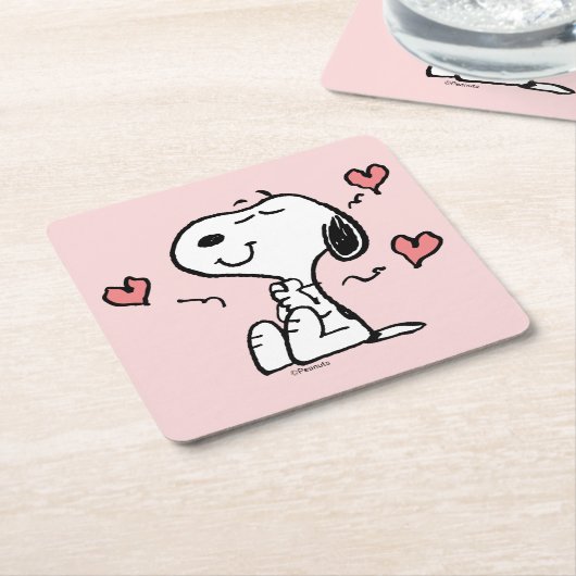pinda's | Snoopy Hearts Kartonnen Onderzetters (Schuin)