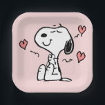 pinda's | Snoopy Hearts Papieren Bordje<br><div class="desc">Bekijk dit leuke Peanuts-ontwerp met Snoopy.</div>