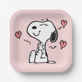pinda's | Snoopy Hearts Papieren Bordje (Voorkant)