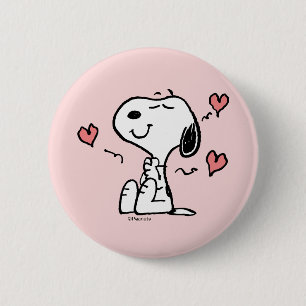 pinda's   Snoopy Hearts Ronde Button 5,7 Cm