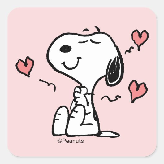pinda's | Snoopy Hearts Vierkante Sticker (Voorkant)