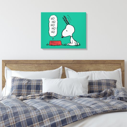 pinda's | Snoopy Ho Ho Eetgerecht Canvas Afdruk (Insitu (Slaapkamer))