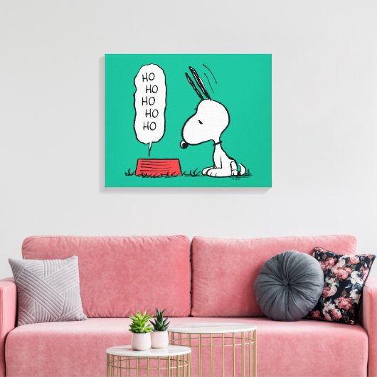 pinda's | Snoopy Ho Ho Eetgerecht Canvas Afdruk (Insitu (Woonkamer))