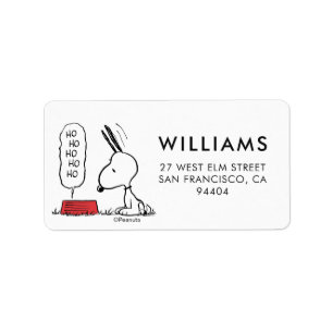 pinda's   Snoopy Ho Ho Eetgerecht Etiket
