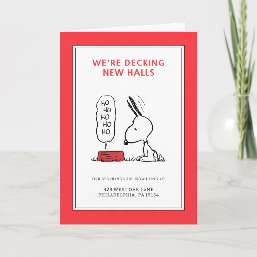pinda's | Snoopy Ho Ho Eetgerecht Feestdagen Kaart (Voorkant)