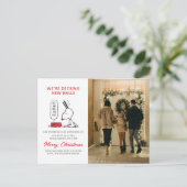 pinda's | Snoopy Ho Ho Eetgerecht Feestdagenkaart (Staand voorkant)