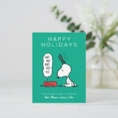 pinda's | Snoopy Ho Ho Eetgerecht Feestdagenkaart (Staand voorkant)