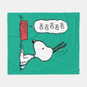 pinda's | Snoopy Ho Ho Eetgerecht Fleece Deken (Voorkant (Horizontaal))