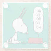 pinda's | Snoopy Ho Ho Eetgerecht Glazen Onderzetter (Achterkant)