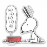 pinda's | Snoopy Ho Ho Eetgerecht Sticker<br><div class="desc">Snoopy is een schattige beagle uit de Peanuts strip van Charles Schulz. Tijdens de kerst verkleedt hij zich vaak als de Kerstman,  en brengt hij vreugde en gelach voor iedereen.</div>