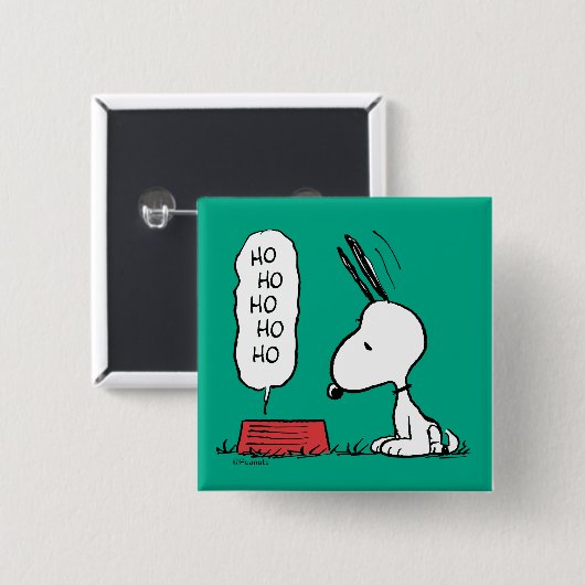 pinda's | Snoopy Ho Ho Eetgerecht Vierkante Button 5,1 Cm (Voorkant /achterkant)