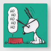 pinda's | Snoopy Ho Ho Eetgerecht Vierkante Klok (Voorkant)