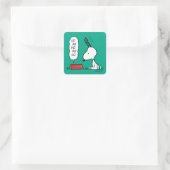 pinda's | Snoopy Ho Ho Eetgerecht Vierkante Sticker (Tas)