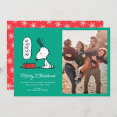 Pinda's | Snoopy Ho Ho Ho Voedsel Bord Feestdagenkaart (Voorkant / Achterkant)
