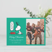 Pinda's | Snoopy Ho Ho Ho Voedsel Bord Feestdagenkaart (Staand voorkant)