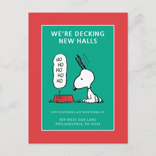 Pinda's | Snoopy Ho Ho Ho Voerbak Feestdagenkaart (Voorkant)