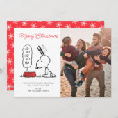 Pinda's | Snoopy Ho Ho Ho Voerbak Feestdagenkaart (Voorkant / Achterkant)