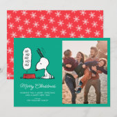 Pinda's | Snoopy Ho Ho Ho Voerbak Feestdagenkaart (Voorkant / Achterkant)