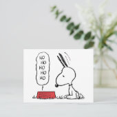 Pinda's | Snoopy Ho Ho Ho Voerbak Feestdagenkaart (Staand voorkant)