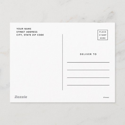 Pinda's | Snoopy Ho Ho Ho Voerbak Feestdagenkaart (Achterkant)