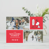 Pinda's | Snoopy Ho Ho Ho Voerbakje Feestdagenkaart (Staand voorkant)