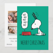 Pinda's | Snoopy Ho Ho Ho Voerbakje Feestdagenkaart (Voorkant / Achterkant)