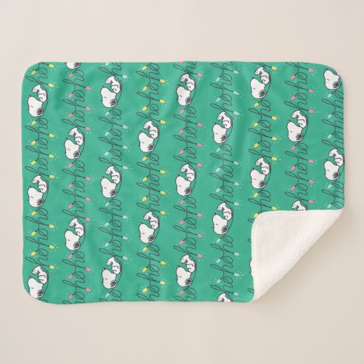 pinda's | Snoopy Ho Ho Kerstmis Sherpa Deken (Voorkant (horizontaal))