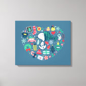 pinda's | Snoopy Holiday Geluk Hart Canvas Afdruk (Voorkant)