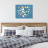 pinda's | Snoopy Holiday Geluk Hart Canvas Afdruk (Insitu (Slaapkamer))