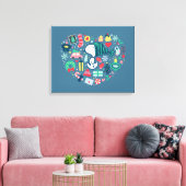 pinda's | Snoopy Holiday Geluk Hart Canvas Afdruk (Insitu (Woonkamer))