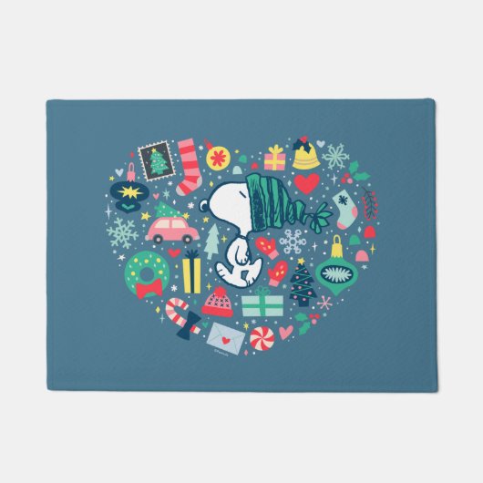 pinda's | Snoopy Holiday Geluk Hart Deurmat (Voorkant)