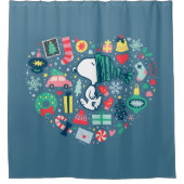 pinda's | Snoopy Holiday Geluk Hart Douchegordijn (Voorkant)