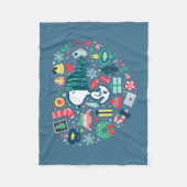 pinda's | Snoopy Holiday Geluk Hart Fleece Deken (Voorkant)
