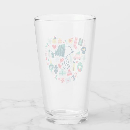 pinda's | Snoopy Holiday Geluk Hart Glas (Achterkant)