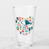 pinda's | Snoopy Holiday Geluk Hart Glas (Voorkant)