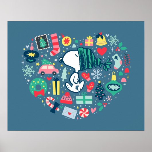 pinda's | Snoopy Holiday Geluk Hart Poster (Voorkant)