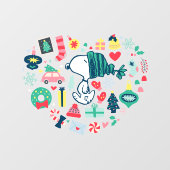 pinda's | Snoopy Holiday Geluk Hart Raamsticker (Vel)