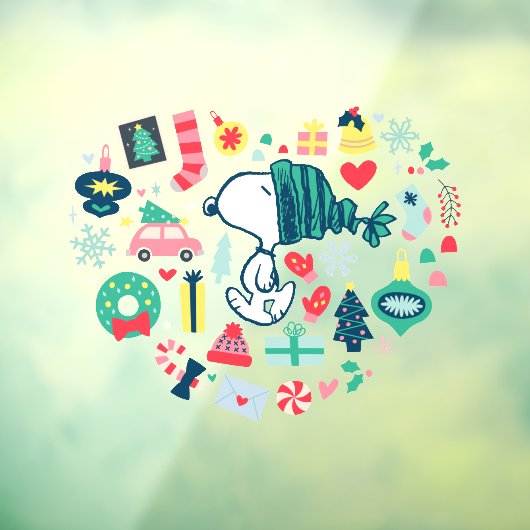 pinda's | Snoopy Holiday Geluk Hart Raamsticker (Vel 3)