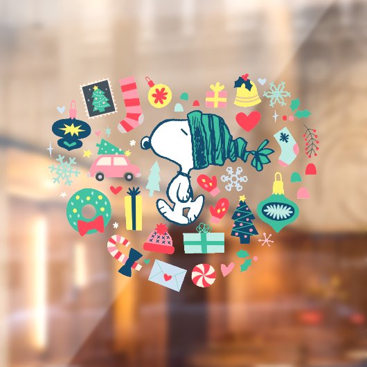 pinda's | Snoopy Holiday Geluk Hart Raamsticker (Vel 2)