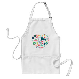 pinda's Snoopy Holiday Geluk Hart Standaard Schort