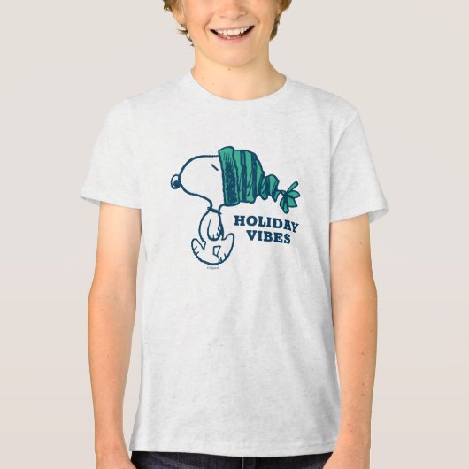 pinda's | Snoopy Holiday Geluk Hart Tri-Blend Shirt (Voorkant)