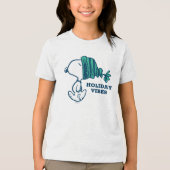 pinda's | Snoopy Holiday Geluk Hart Tri-Blend Shirt (Voorkant)
