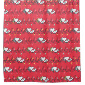 pinda's | Snoopy Holiday Ho Ho Holiday Patroon Douchegordijn (Voorkant)