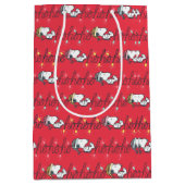 pinda's | Snoopy Holiday Ho Ho Holiday Patroon Medium Cadeauzakje (Voorkant)