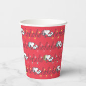 pinda's | Snoopy Holiday Ho Ho Holiday Patroon Papieren Bekers (Achterkant)